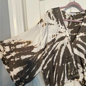 Young Fabulous & Broke Brown and Cream Tie-Dye Blouse